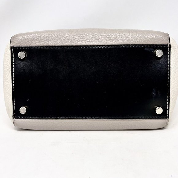 Kate Spade Houston Street  Taupe‎ Cream Two Tone Handbag Black / Silver Accent - Picture 9 of 14
